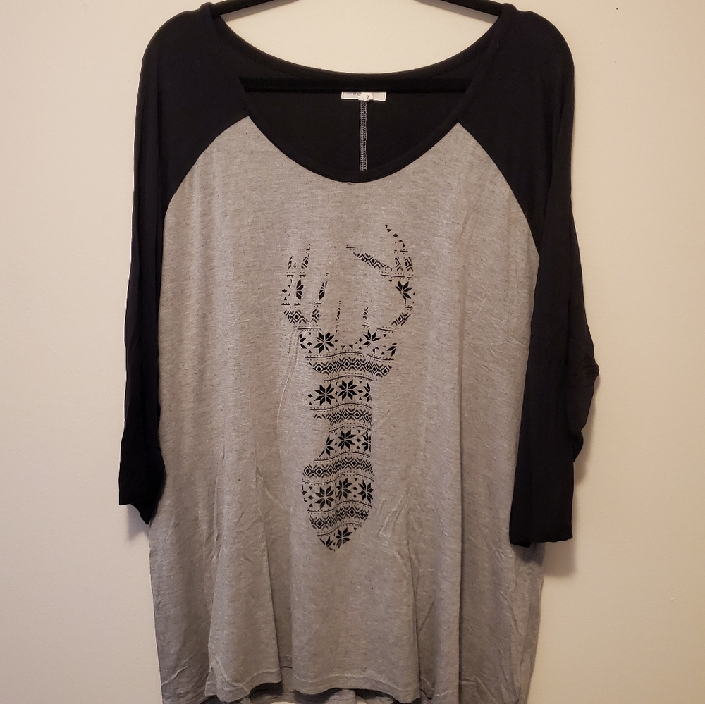 Winter deer raglan tee